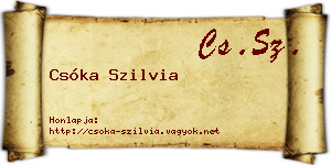 Csóka Szilvia névjegykártya